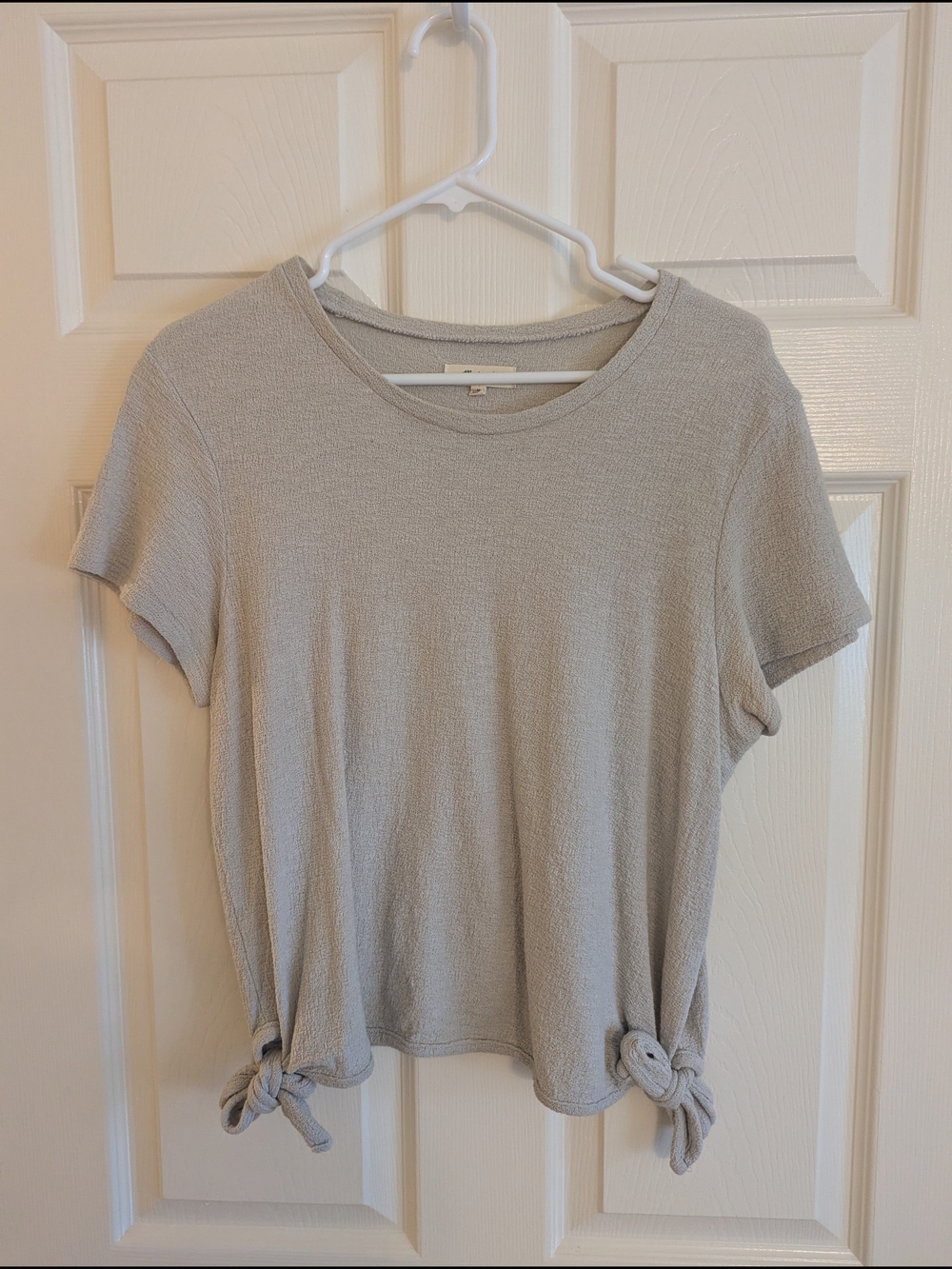 Madewell Light Gray Short Sleeve Tie-Hem Tee